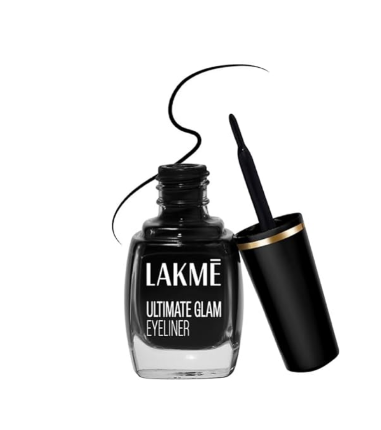 Lakme Ultimate Glam Eye Liner, Semi Matte, Quick drying, Water resistant & Smudgeproof Eye Liner, Black, 9ml